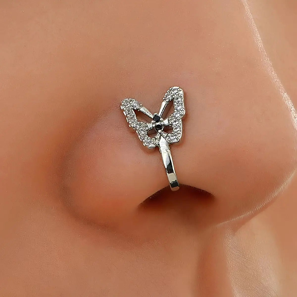 U-Shaped Butterfly Nose Ring
