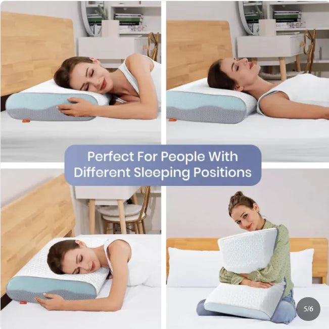 4 Inch Gel Memory Foam Cooling Bed Pillow with Removable Washable Pillowcase, Standard Size