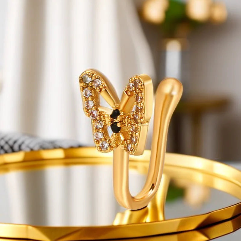 U-Shaped Butterfly Nose Ring