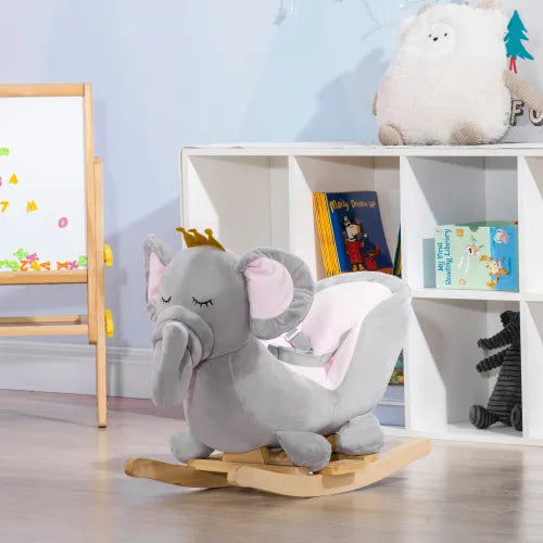 Baby Elephant Wooden Rocking Chair
