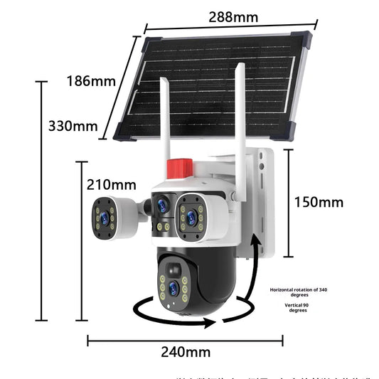 Solar 3-Lens Surveillance Camera