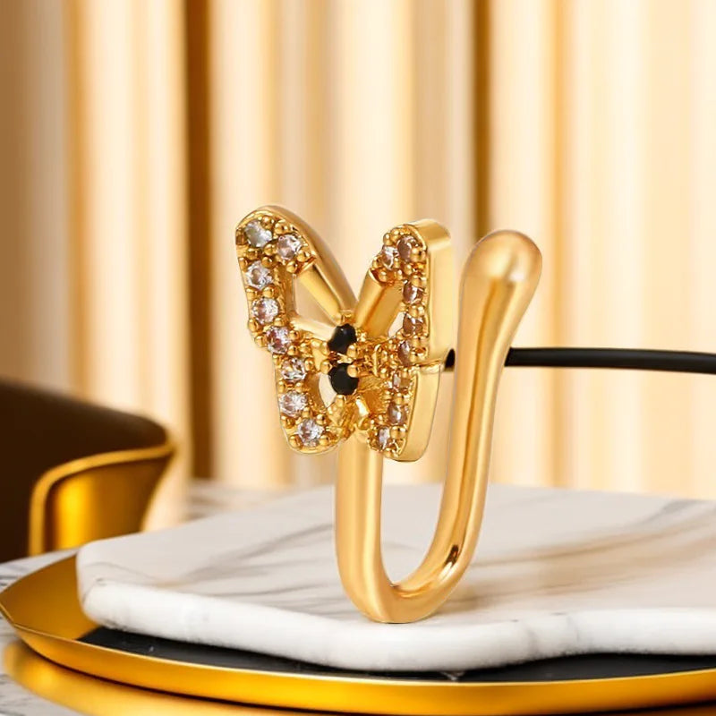 U-Shaped Butterfly Nose Ring