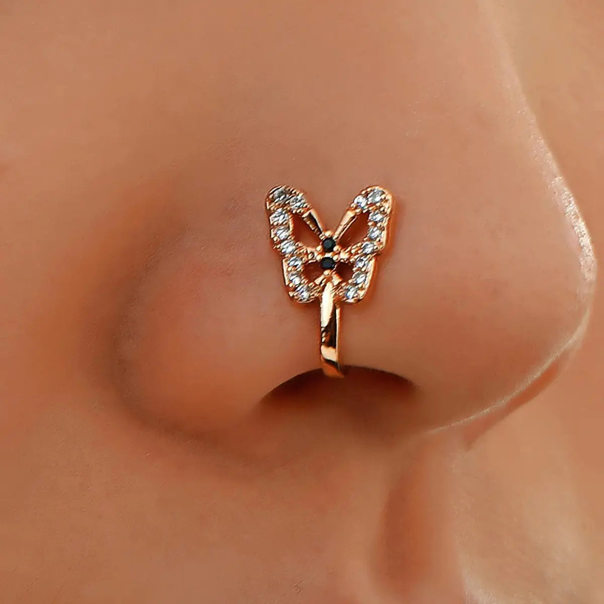U-Shaped Butterfly Nose Ring